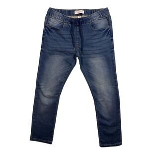 Free Planet Jeans, Men's, 32x30,  Denim Jogger Blue Stretch Drawstring